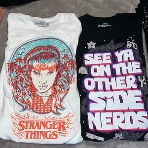 bundle of two stranger things t shirts!